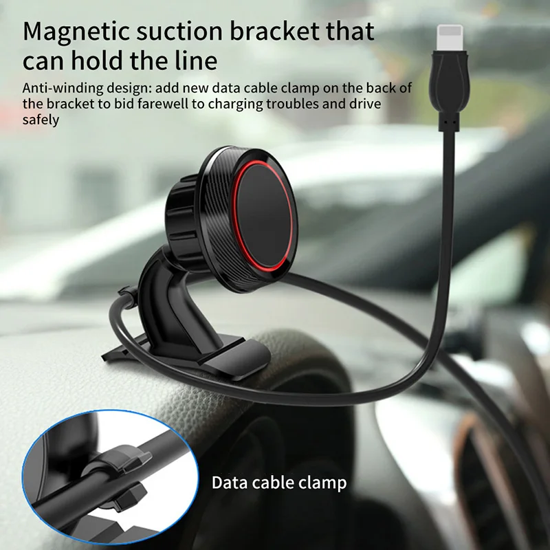 360 Степень GPS Магнитный Мобильный телефон стоячая подставка автомобиль кабель поворотный углеродного волокна шаблон удобный магнитный автомобильный держатель телефона