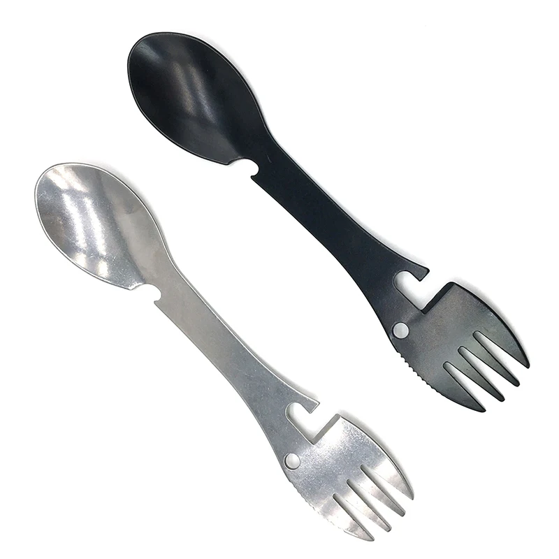 

High Quality 5 in 1 Outdoor Camping Survival Tool Fork Cutter Spoon Bottle/Can Opener Portable Multifunctional NCM99