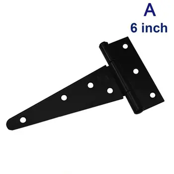 

T Shaped Door Shed Garden Wooden Gate Cabinet Hinge for Door Hardware Accessories Black Iron Tee Hinged