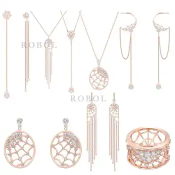 

SWA original classic brand rose gold romantic bracelet necklace is suitable for ladies to attend party jewelry wholesale gifts.