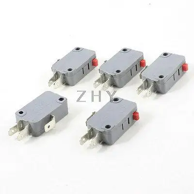 

AC 250V 16A SPDT Red Momentary Push Button Miniature Micro Switch 5 Pcs