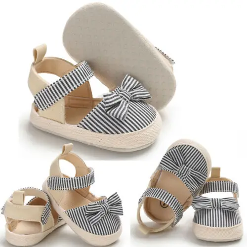 US Stock Fashion Newborn Baby Girl Soft Crib Shoes Infants Anti-slip Sneaker Prewalker 0-18M New