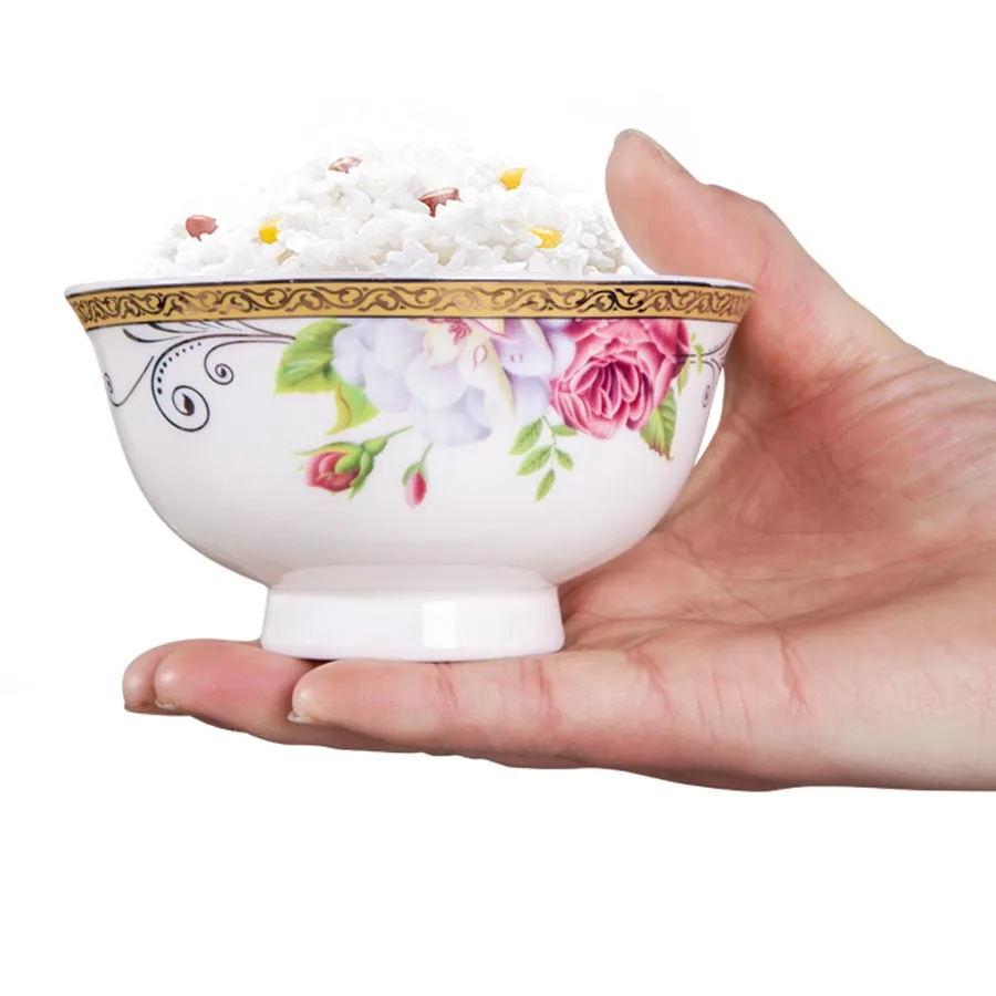 60 Heads jingdezhen ceramics Dinner Tableware Bone China Dishes Set Pot Rice Bowl  Salad Noodles Bowl Plate Dish Bowl Dinnerware