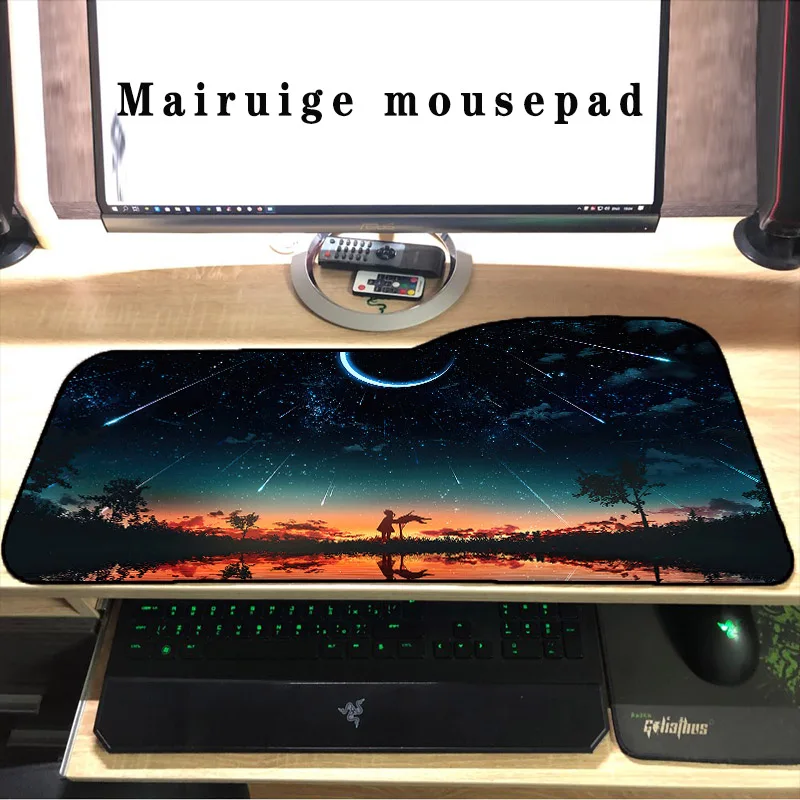 

330X730MM Sky Clouds Sunset Tree Anime Scenery Speed Locking Edge Large Mouse Pad Waterproof Game Desk Mousepad Keyboard Mat