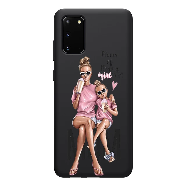 Super Mom Case for Samsung Galaxy S21 A51 S20 A50 A71 A70 A12 A21S S10 S9 S8 A52 A72 S10e Note 20 10 Plus Ultra Lite Black TPU W3596