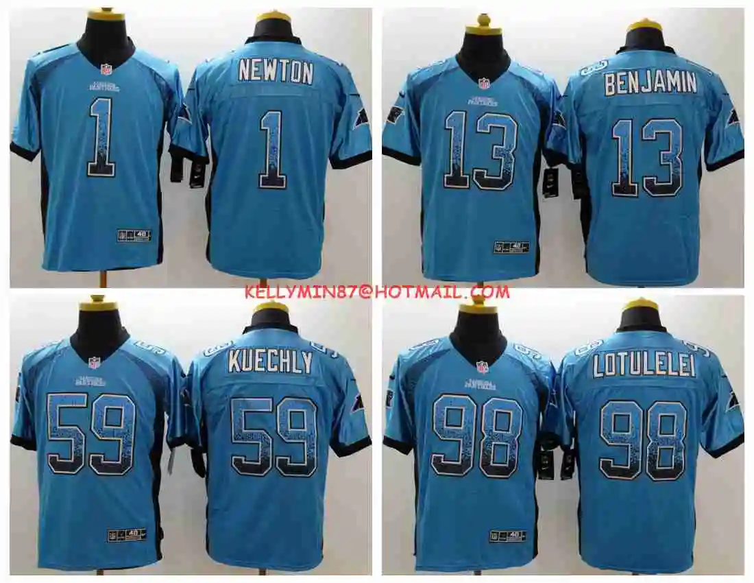 Stitiched, Carolina, Cam Newton, Luke Kuechly, Greg Olsen, Kelvin Benjamin, Star Lotulelei, модные стили Джерси