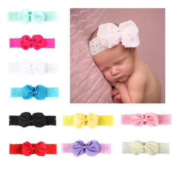 

2020 hot sale new children's hair band lace broadband chiffon bow hair band children's hair accessories