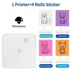 Inkless Sticky Note Printer Colorful Photos Printing Phomemo M02 Pro Wireless Label Maker 300dpi DIY Mobile Phone Mini Impresora