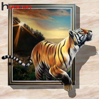 

Huacan 5D Diamond Painting Tiger New Arrival Full Square&Round Diamond Embroidery Mosaic Animal Art Home Decor