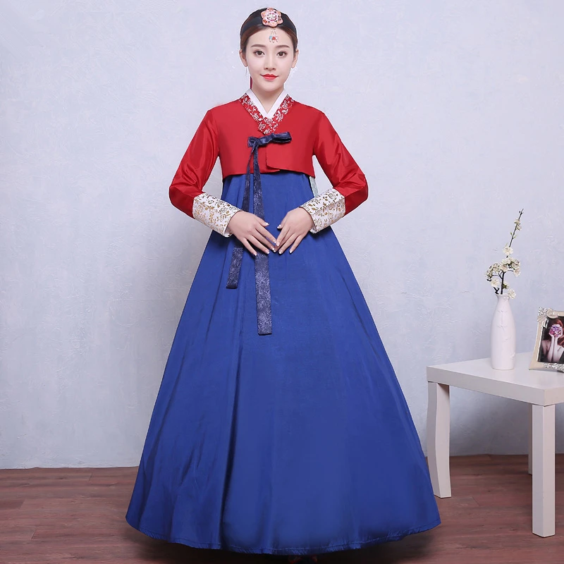 16 видов цветов, женское платье в Корейском стиле, традиционное платье азиатской народности, корейская мода, стильная одежда для взрослых, танцевальная одежда для выступлений - Цвет: Color5