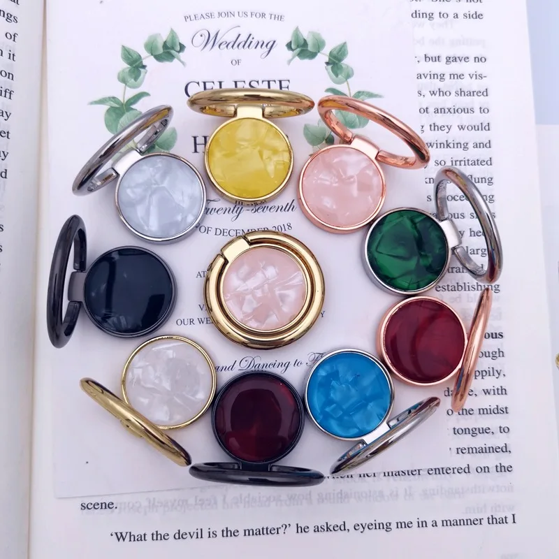 Universal Phone Marble Finger Ring Holder 360 Degree Stand for Samsung Xiaomi iPhone X 7 6 5 5S plus Smartphone Plain Bague