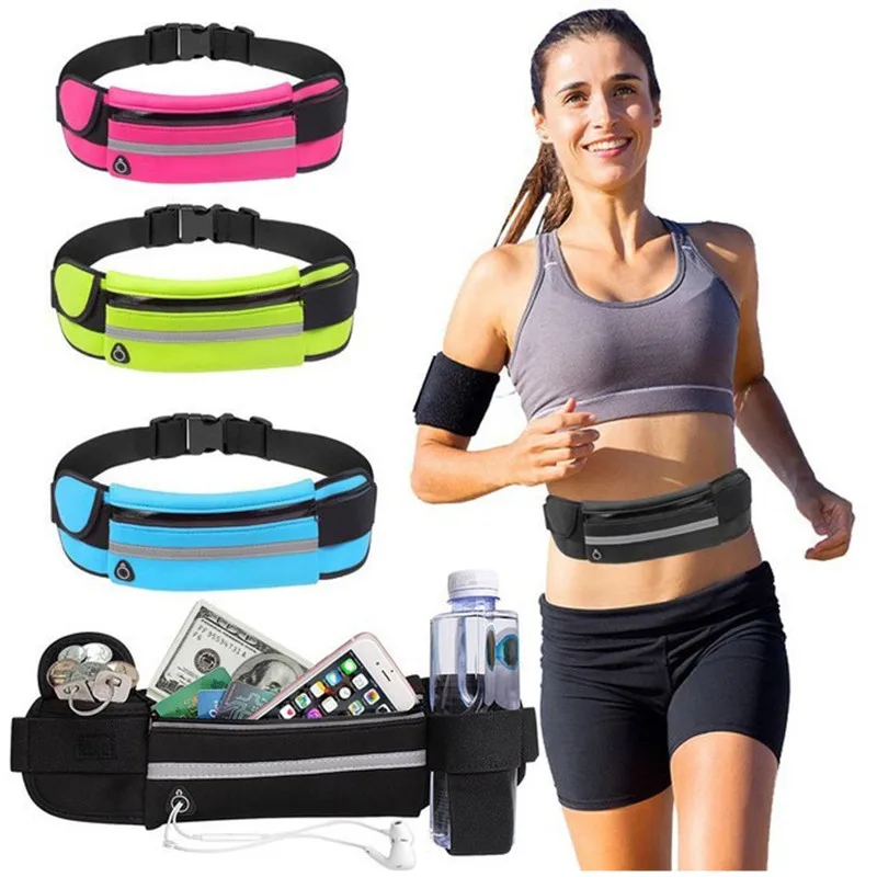 

2PCS Running Waist Bag Outdoor Women's Belt Men's Cycling Pack Gym For Phone Jogging Accessories Hiking Sports Bag