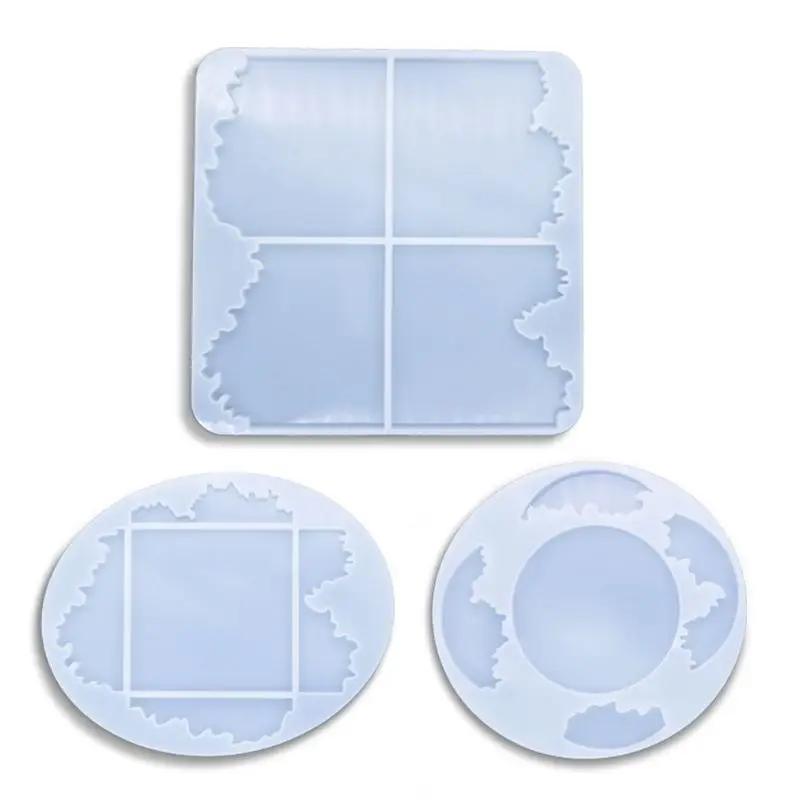 Pendant Agate Silicone Epoxy Irregular Wave Coaster Mold Resin Casting Molds