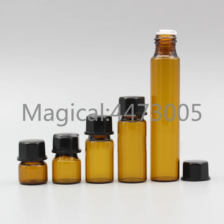 Флаконы эфирного масла для духов 50/100/200 шт./лот 1/2/3/5/10 мл коричневая стеклянная