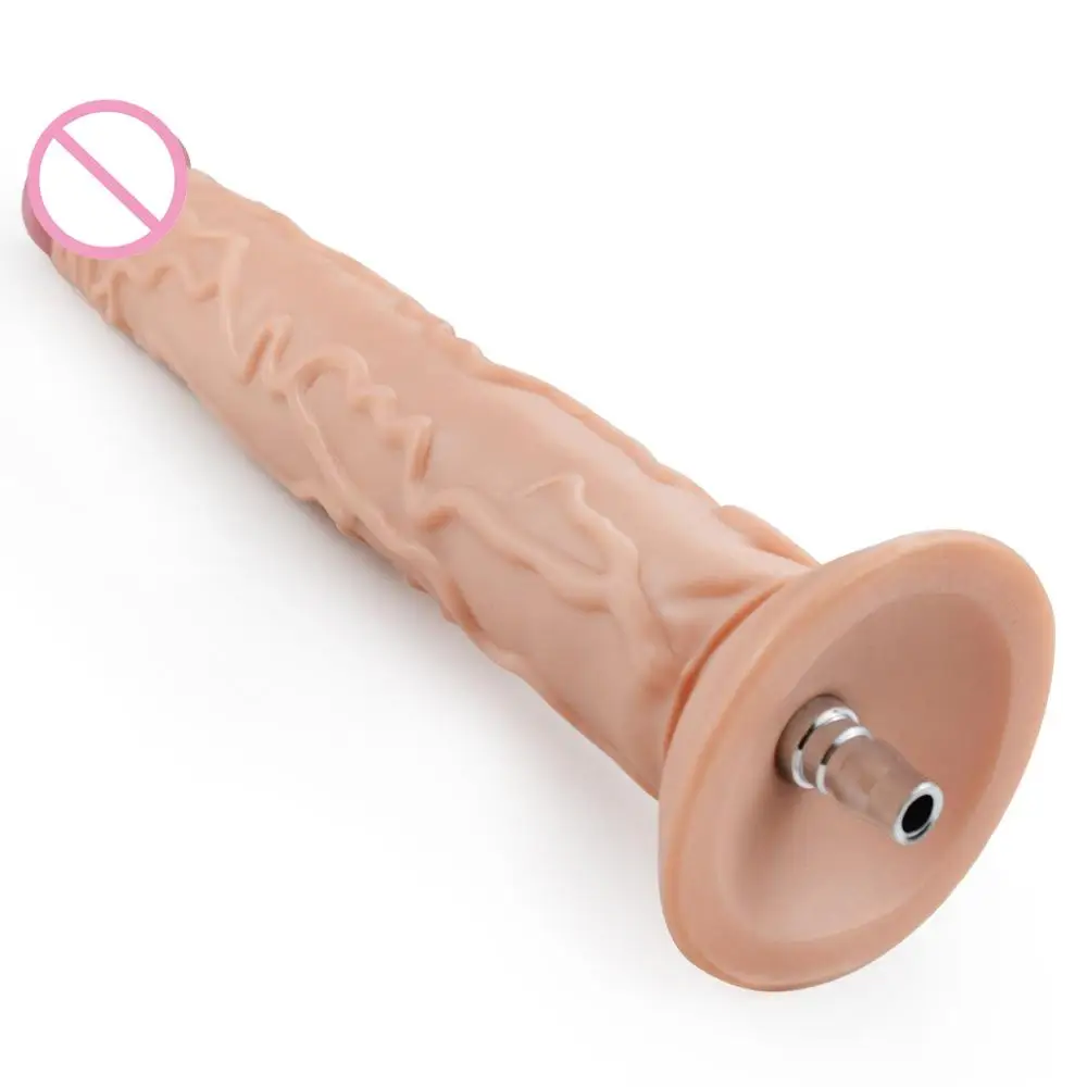 ANNGEOK Super Long Thick Dildo Metal Sex Machine Attachment Realistic Men Flesh Dildo Accessories for Love Machine AN-R14