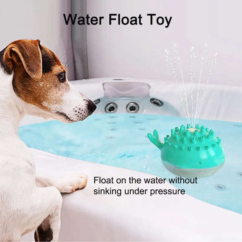 Smart Water Spray Float Dog Toy Chewing Molar Teeth Cleaning Tough Toys For  Dog Interactive Electric Bathing Swimming Summer Toy