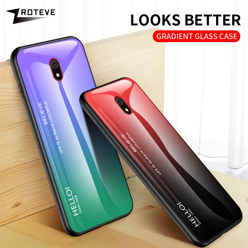 ZROTEVE чехол для Xiaomi Redmi 8A стеклянная задняя крышка силиконовый закаленное стекло