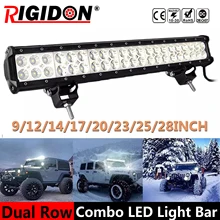 

RIGIDON Double Row 9" 12" 14" 17" 20" 23" 25" 28" LED Light Bar Combo Beam for Offroad Jeep Tractor Truck SUV ATV Driving Lights