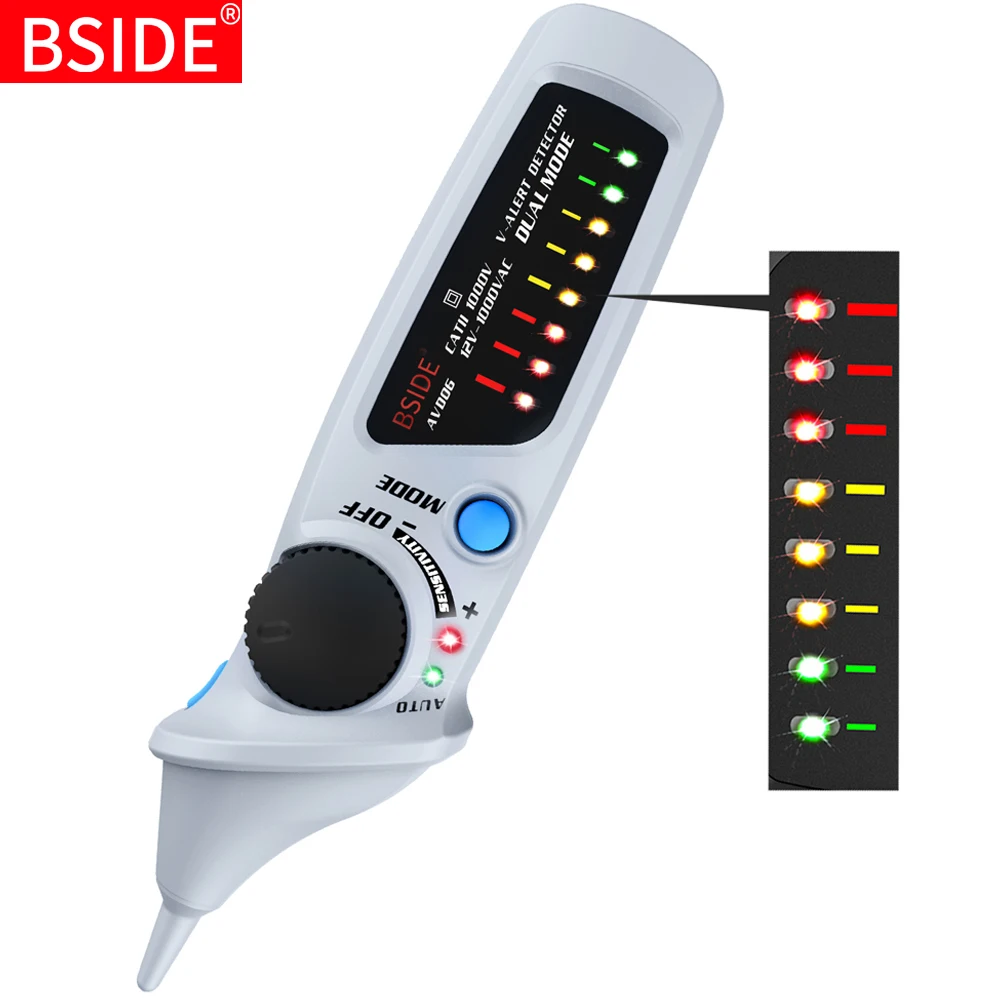 

BSIDE AVD02 90~1000V Non-Contact AC Voltage Detector Tester Test Pen w/ LED Working Light - Blue