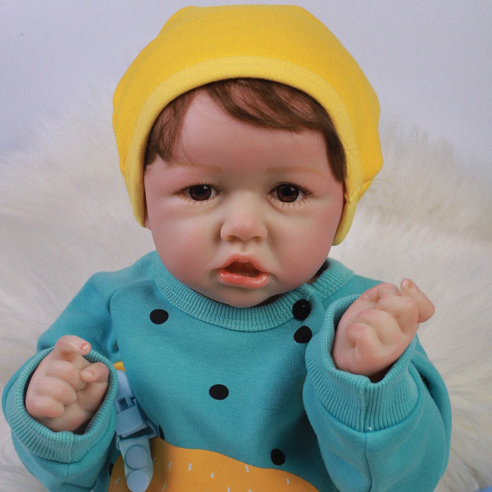 20"50CM Lifelike Reborn Kids Best Playmate Full Body Soft Vinyl Body Silicone Bebe Reborn Baby Doll Kids Birthday Christmas Gift