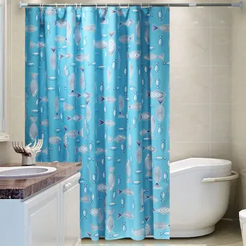 

Punch-free Bath Curtain Set with Thick Waterproof and Mildew-proof Bath Curtain Bathroom Partition Curtain Curtain Hanging