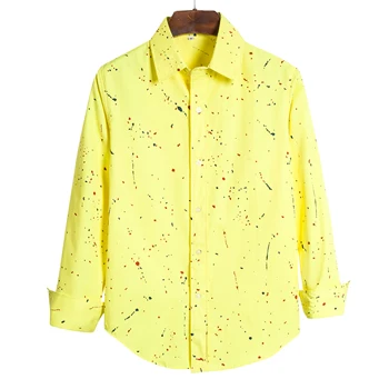 

2020 New Style Men Fashion Casual Digital Printing Long-sleeved Shirt Tops