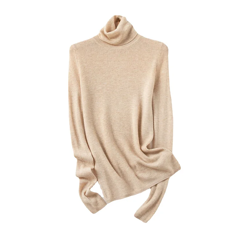 oversized sweaters 100% Wool Women Turtleneck Sweater 2021 Autumn Fall Winter Warm Soft knitted Pullover Femme Clothes Cashmere Thin Sweaters Tops black cardigan Sweaters