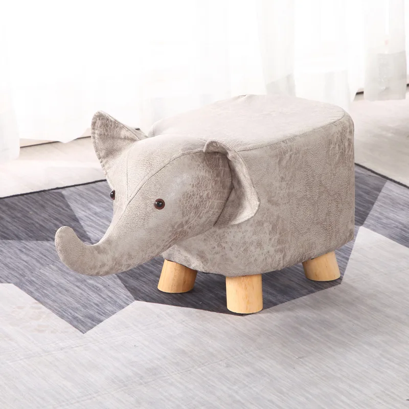 Cute Wooden Animal Foot Floor Stool Ottoman Pouf Bench For Kids Teens Adults 
