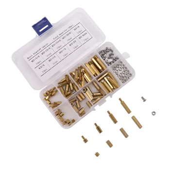 

120Pcs M3 Male and Female Brass Brass Hexagon Socket Support M3 Nut