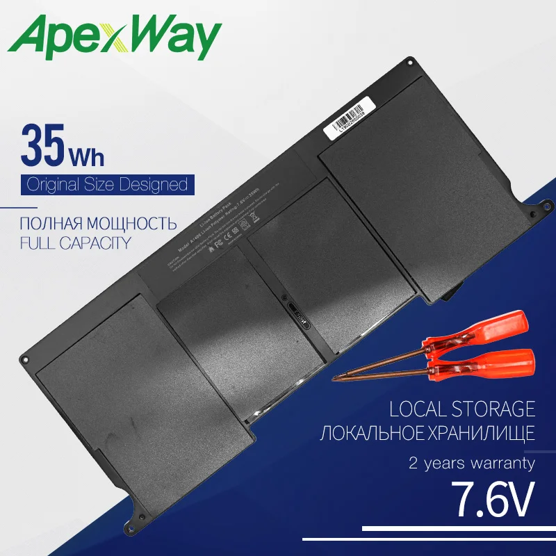 

ApexWay 7,3 V 35WH A1406 A1495 Новая батарея для APPLE Macbook Air 11 дюймов A1465 Mid 2012 2013 ранняя 2014 A1370 Mid 2011 MC968LL/A