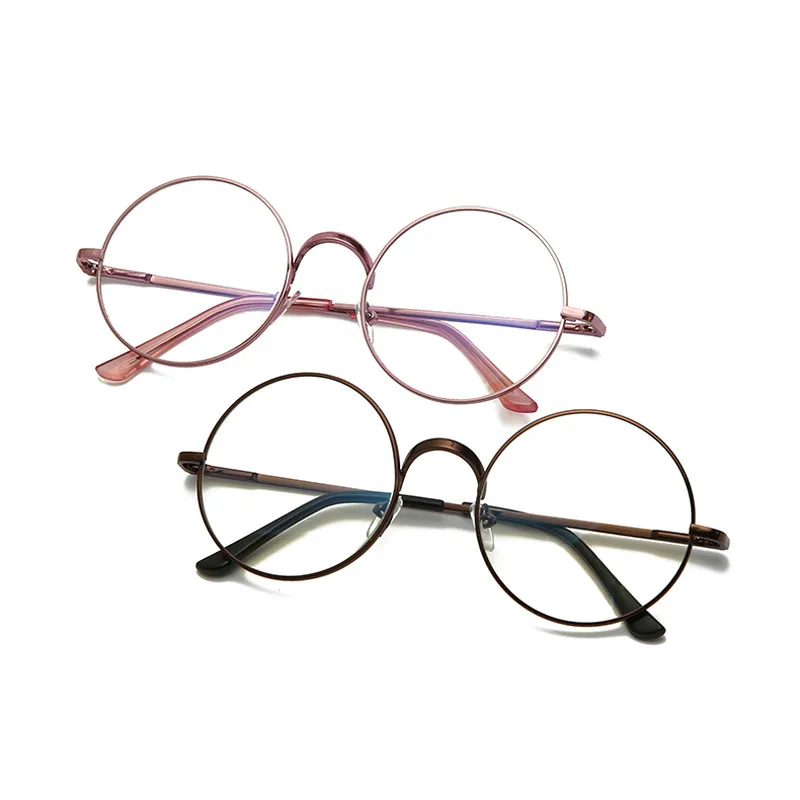 SEEMFLY, винтажные очки, круглая оправа, простые зеркальные очки, унисекс, Ретро стиль, очки, модные, студенческие, подарок, металлические, прозрачные очки для чтения