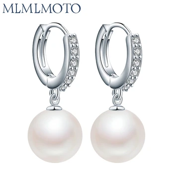

Shell Pearl Earrings Genuine Natural Shell Pearl 925 Sterling Silver Earrings Pearl Jewelry For Wemon Wedding Mother's Gift