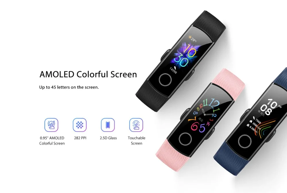 Original Huawei Honor Band 5 Band5 Fitness Tracker Colorful Screen Heart Rate Blood Oxygen Detect Sleep Monitor Swimming Track (1)