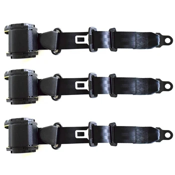 

Adjustable Black Automatic Shrink Three-Point Car Seat Belt With Seat Belt Adjuster Universal
