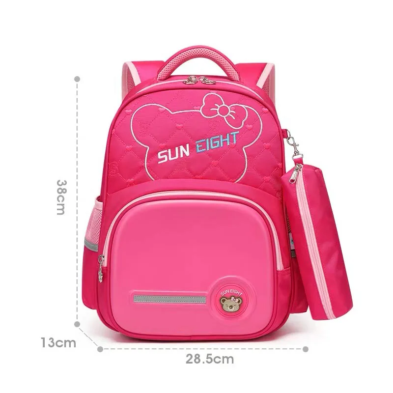 Солнечная восьмерка, Новое поступление, детский рюкзак, школьные сумки для девочек, первоклассный водонепроницаемый нейлоновый Рождественский подарок - Цвет: Rose