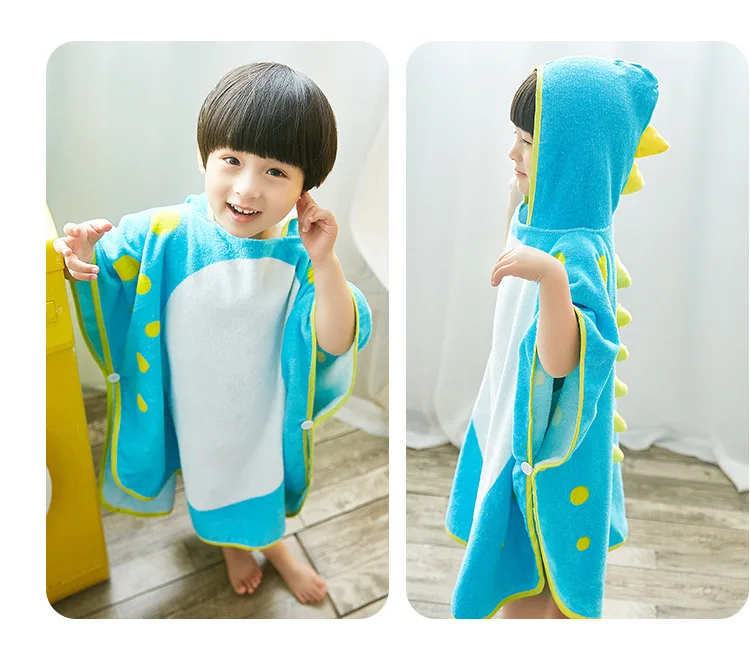 

CYSINCOS Children Cute Cartoon Hooded Cloak Kids Beach Towel Soft Baby Boys Girls Swimming Bath Towel Toddler Shower Robe