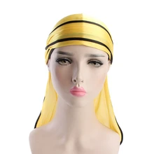 Пляжная кепка Doo Rags с длинным хвостом шелковистая Кепка Тюрбан повязка на голову бандана головные уборы одежда аксессуары KT01