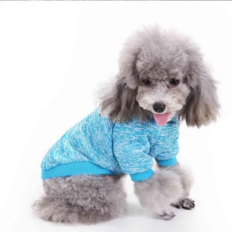 Одежда для домашних животных, свитер для собак, теплая мягкая хлопковая шерстяная вязаная эластичная разноцветная осенне-зимняя одежда для маленьких и средних собак и кошек