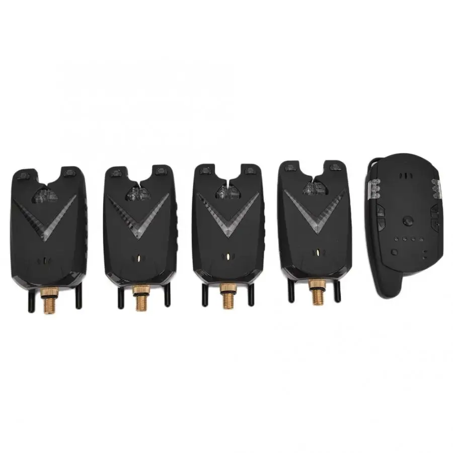 

Fishing Bite Alarm 1+4 Fishing Alarm Set Sounds and LED Electronic Fish Bite Alarm Finder Sound Alert Indicator