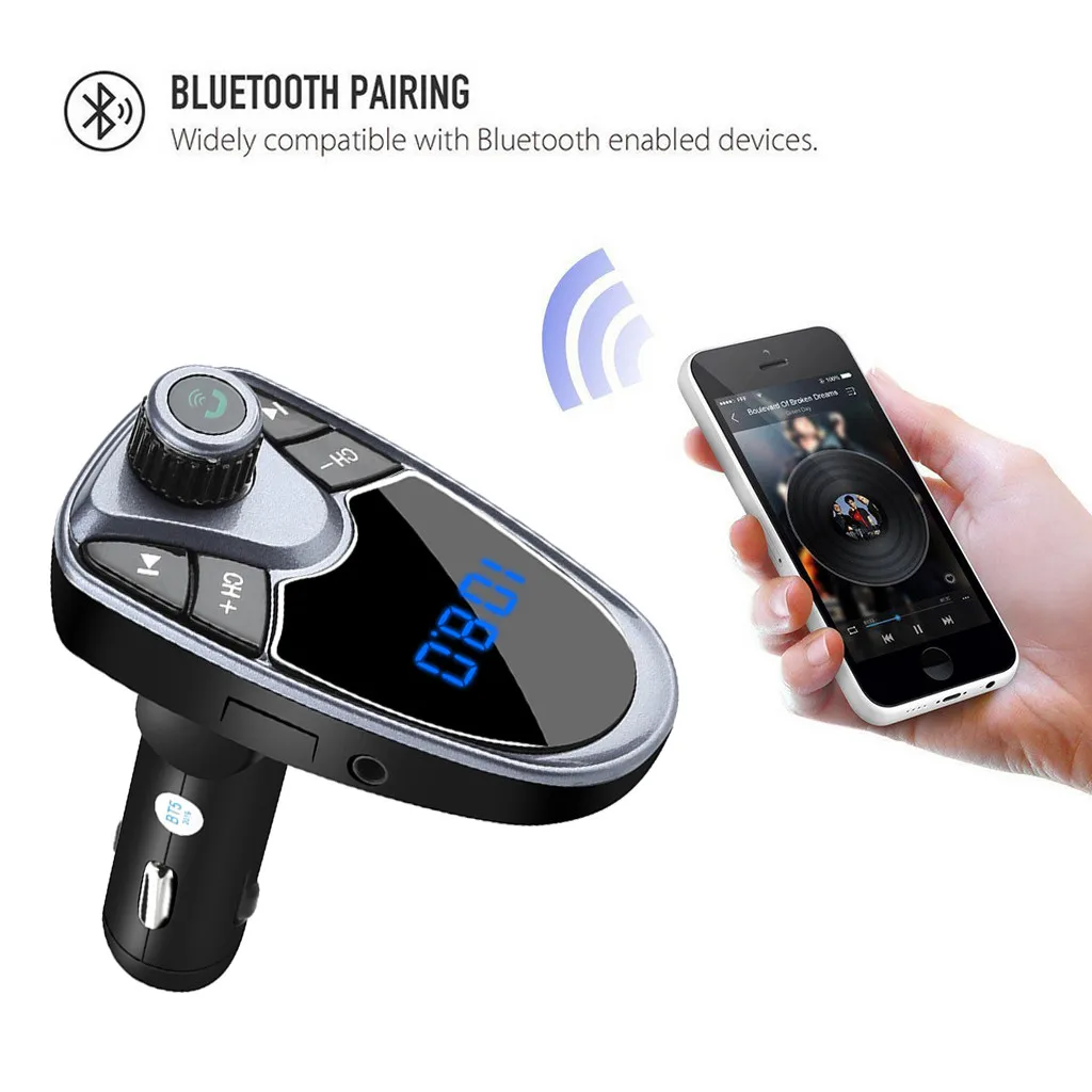 Bluetooth fm-передатчик FM MP3-плееры модулятор Handsfree Dual USB зарядное устройство A27# T2