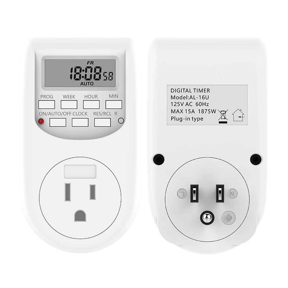 US Plug Adjustable Digital Timer Switch Energy Saving Smart Power