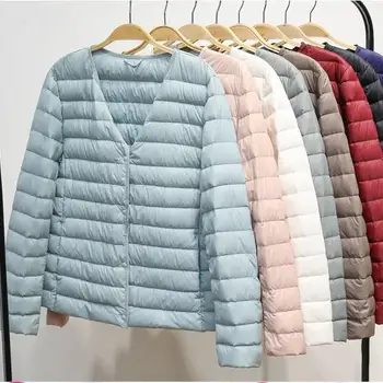 

Plus Size 4Xl Womens Jacket Ultra Light Coat Short Down Slim Puffer Jacket