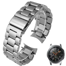 

HQ Stainless Steel Watchband for Samsung Galaxy Watch 46mm SM-R800 Sports Band Curved End Strap Wrist Bracelet Silver Black