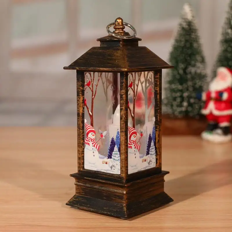 Рождественская лампа Рождественский снеговик декоративный фонарь висящий Опора светодиодный свечи светодиодный ночной Светильник подсвечник Настольный Подвески садовый декор
