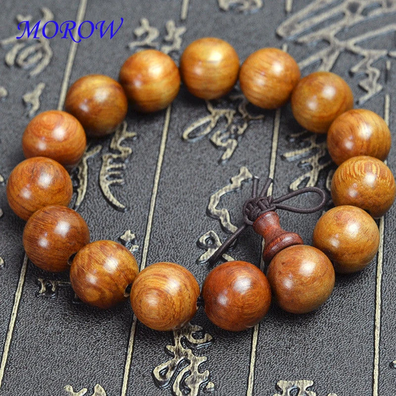 MOROW ручной работы Натуральное сандаловое дерево розовое бусины Будды круглые