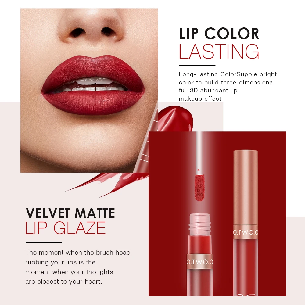 O.TWO.O Pigment For Lip Gloss Matte Velvet Makeup Waterpoof Long Lasting Liquid Lipstick Nude Brown Red Color For Women D01
