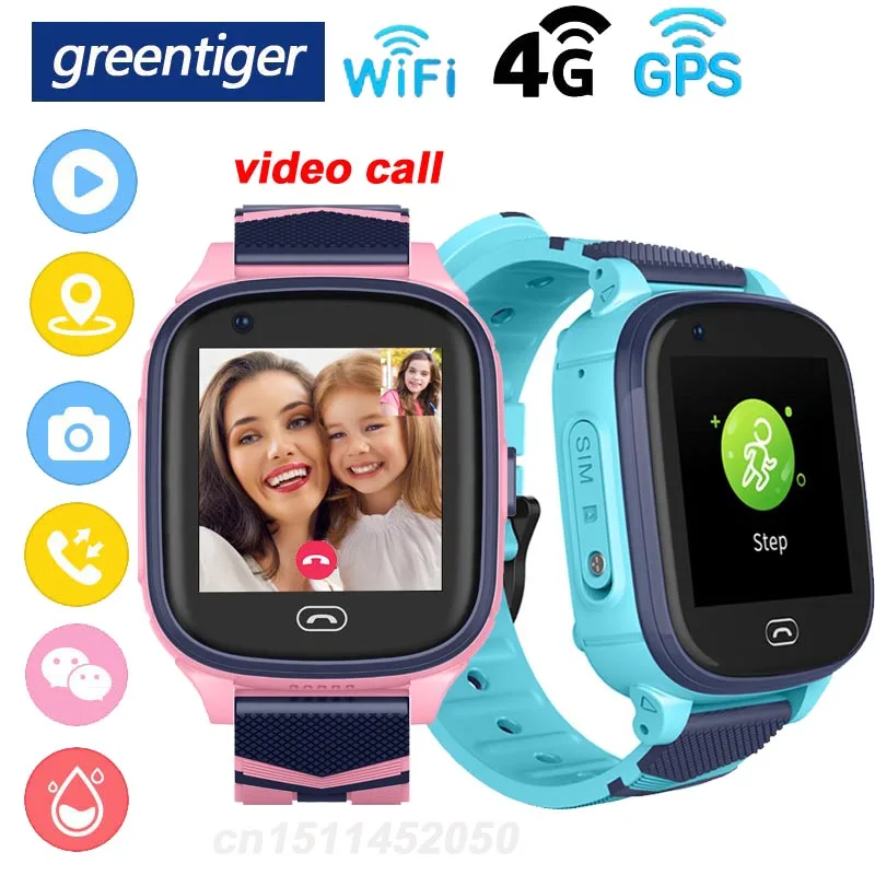 Greentiger, gps, 4G, Детские умные часы, трекер местоположения, wifi, SOS A60, умные часы, детские, видео звонки, водонепроницаемая камера, VS A36E Y95