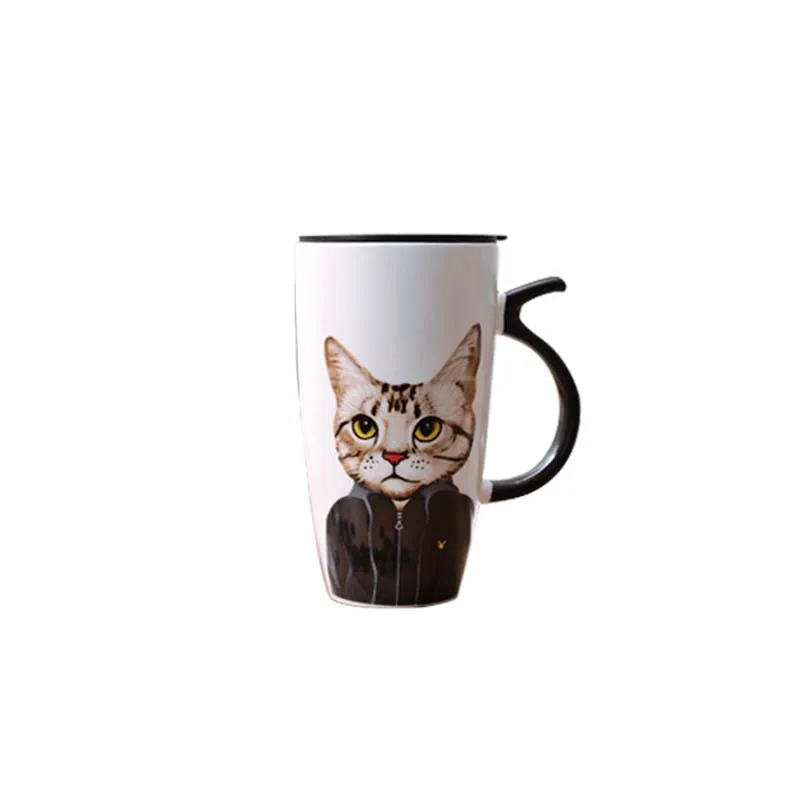 Мультяшная керамическая кофейная кружка, фарфоровая чашка для сока, чашка для кофе, молока, чая - Цвет: C