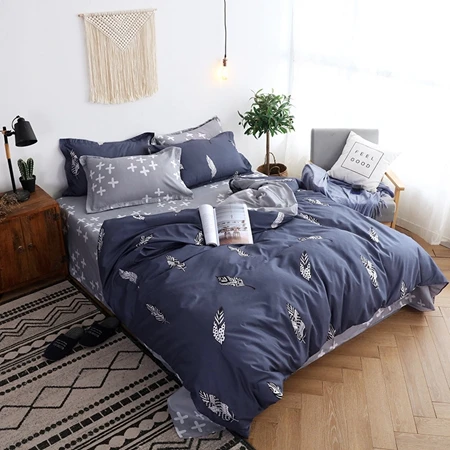 Bed sheet sets12 4 шт. постельных принадлежностей s полиэстер хлопок Скандинавское стильное одеяло простыня наволочки Постельный набор полный Король Твин Квин Размер набор постельного белья - Цвет: Bed sheet sets12