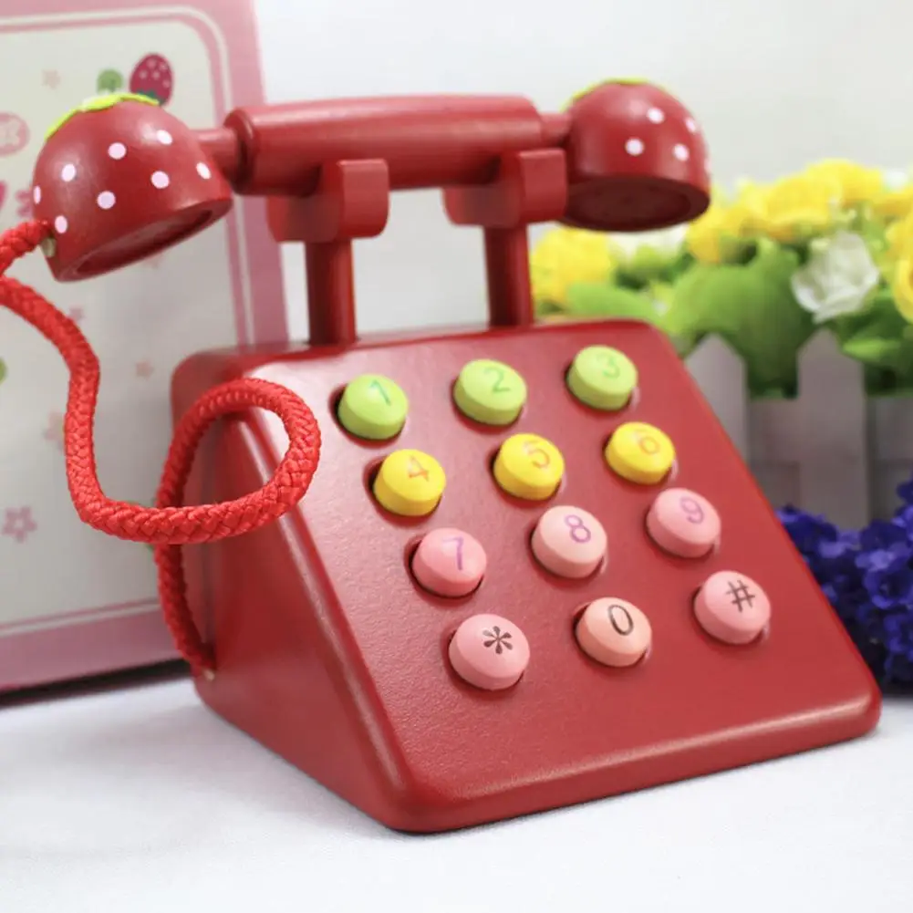 Девочка игрушки телефон клубника моделирование розовый телефон мебель деревянные игрушки детские развивающие День рождения Рождественский подарок